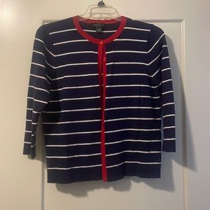 Women’s sweater. Navy red and white. Size XL